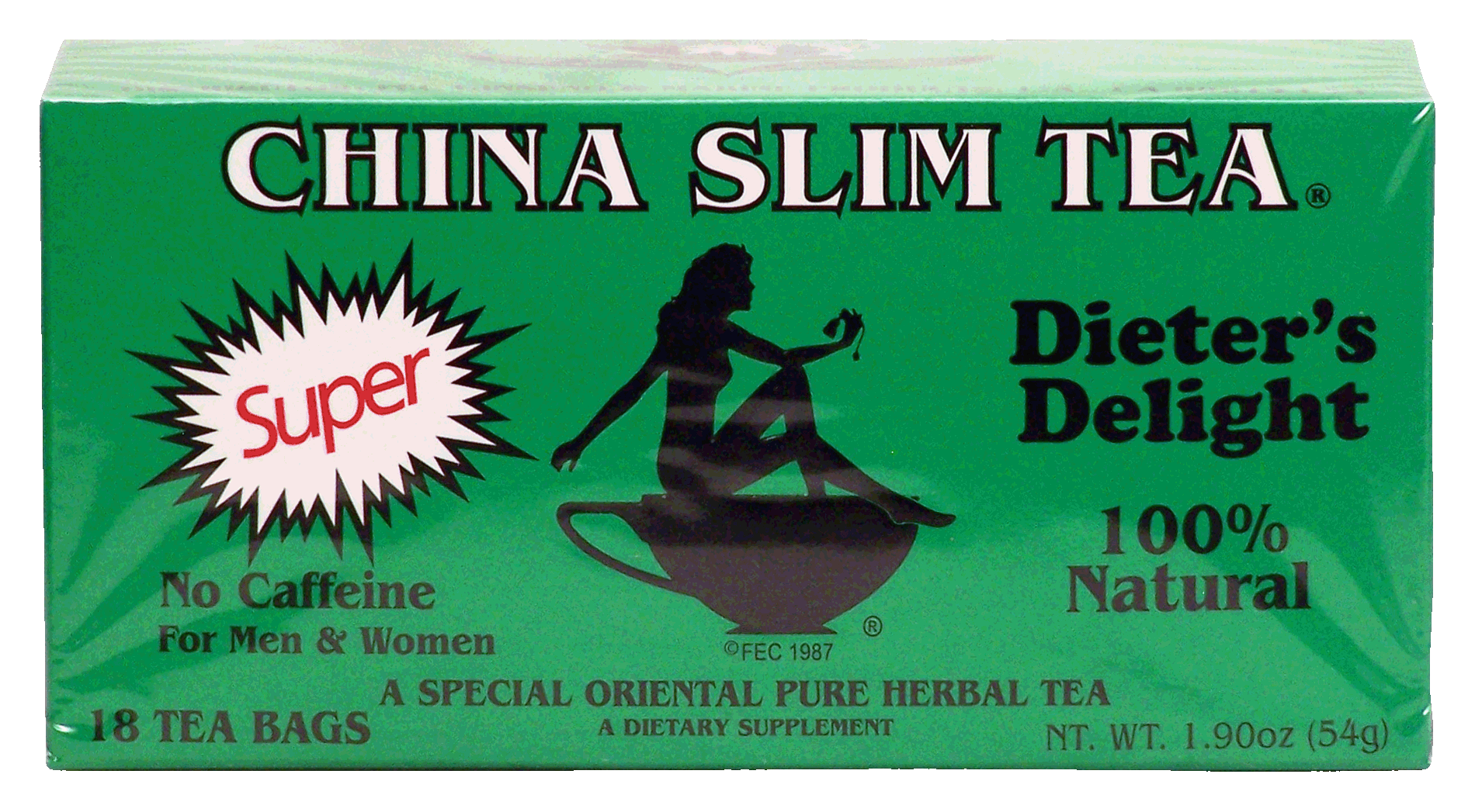 China Slim Tea Dieter's Delight pure herbal tea, dietary supplement, no caffeine, 18-tea bags Full-Size Picture